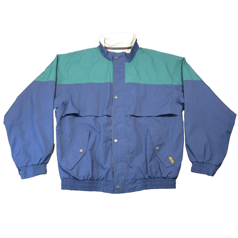 Tourney Gore-Tex Jacket Mens XL Blue Green Colorblock Waterproof Golf Hiking 90s